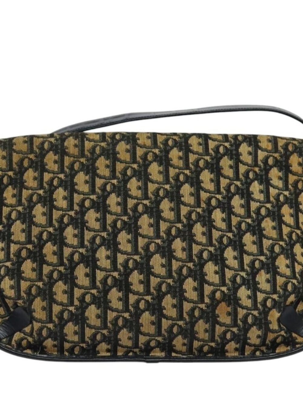 Christian Dior Trotter Canvas Shoulder Bag Navy Gold Auth yk18204 - Picture 3 of 16